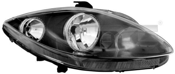 TYC 20-11209-15-2 Headlight Right, H7, H1, for right-hand traffic, with electric motor