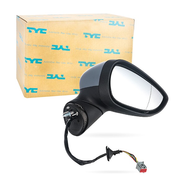 TYC 310-0129 Wing mirror Right, primed, for electric mirror adjustment, Aspherical, Heatable
