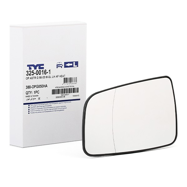 TYC Miroir De Rétroviseur OPEL 325-0016-1 09130905,6428736 Glace Retroviseur,Verre De Rétroviseur,Ve