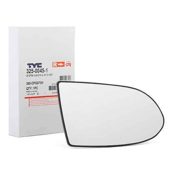 TYC Miroir De Rétroviseur OPEL 325-0045-1 6428750,90580752 Glace Retroviseur,Verre De Rétroviseur,Ve