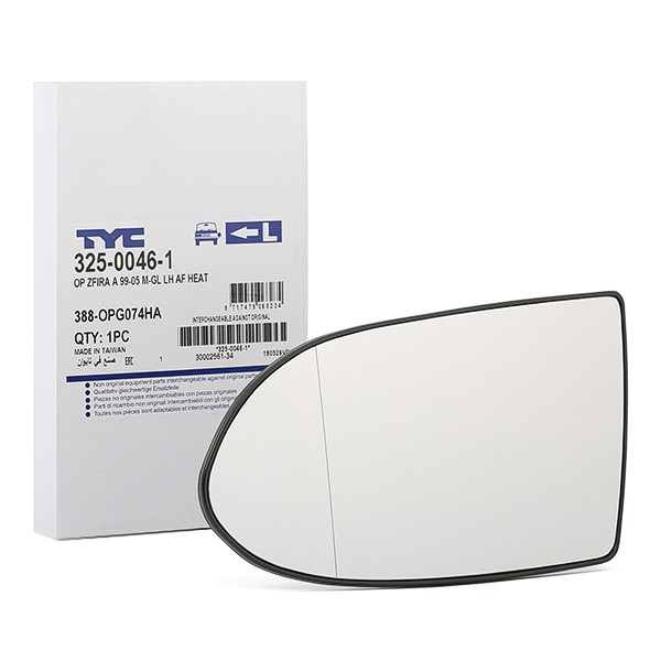 TYC Miroir De Rétroviseur OPEL 325-0046-1 6428749,90580751 Glace Retroviseur,Verre De Rétroviseur,Ve