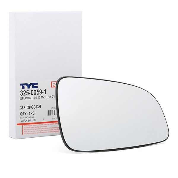 TYC 32500591 Door mirror glass Opel Astra H 1.4 LPG 90 hp Petrol/Liquified Petroleum Gas (LPG) 2010 price