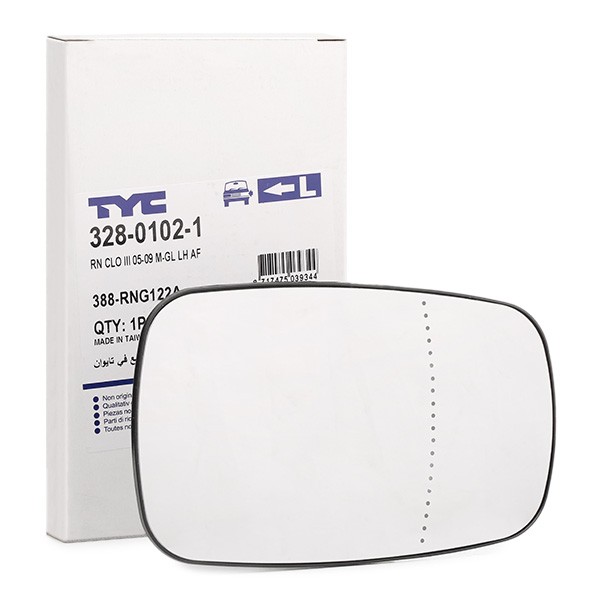 TYC Miroir De Rétroviseur RENAULT 328-0102-1 7701049062,7701054752 Glace Retroviseur,Verre De Rétrov