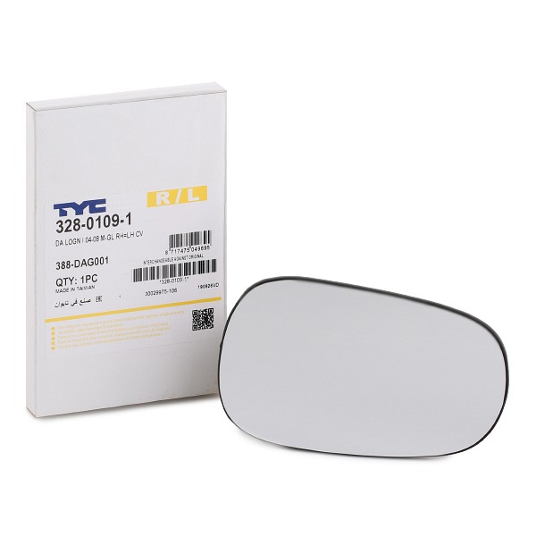 328-0109-1 TYC Spiegelglas, Außenspiegel beidseitig ▷ AUTODOC Preis und  Erfahrung