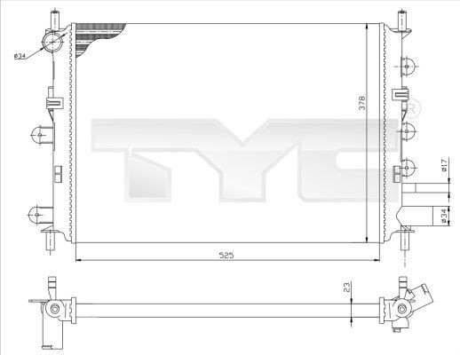 TYC 710-0037-R Engine radiator 6912237