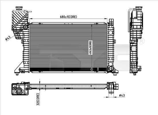TYC 721-0007 Engine radiator A901-500-3100