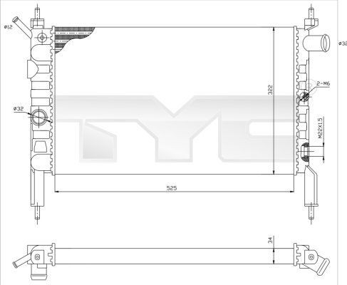 TYC 725-0018 Engine radiator 1300.112