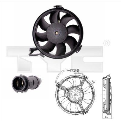Volkswagen PASSAT Cooling fan 1505100 TYC 802-0004 online buy