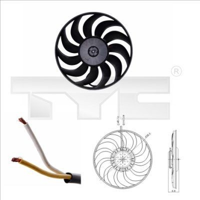 TYC Ø: 400 mm, 330W, without radiator fan shroud Cooling Fan 802-0051 buy
