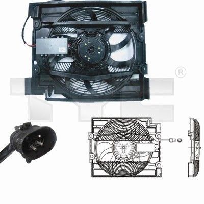 TYC for vehicles with air conditioning, Ø: 400 mm, 390W, with radiator fan shroud, with control unit Cooling Fan 803-0008 buy