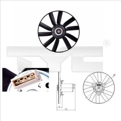 TYC Ø: 303 mm, 210W, without radiator fan shroud Cooling Fan 831-0002 buy