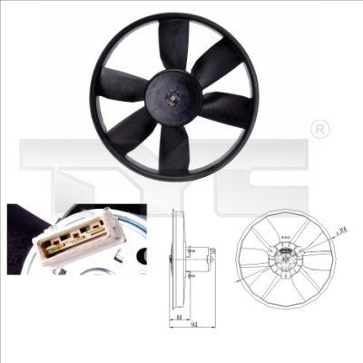 TYC 837-0009 Fan, radiator 3A0959455H