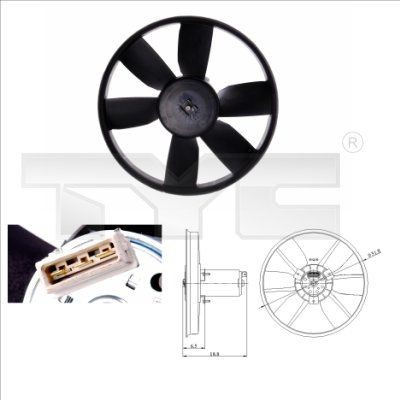 TYC 837-0014 Fan, radiator 191 959 455AP