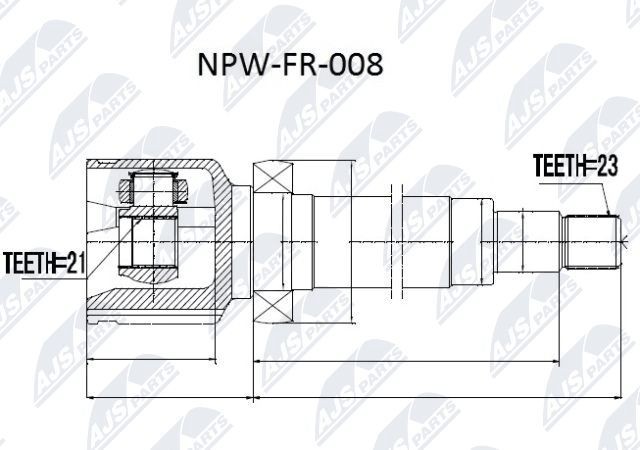 NTY NPW-FR-008 Drive shaft XS4W3B436DB