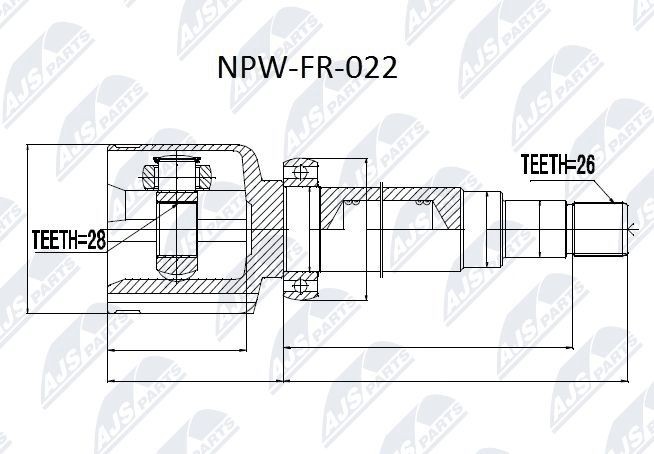NTY NPW-FR-022 Joint kit, drive shaft 1 459 773