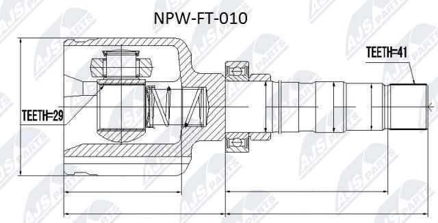 NTY NPW-FT-010 Joint kit, drive shaft 13 497 850 80