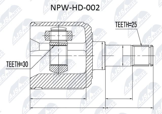 NTY NPW-HD-002 Joint kit, drive shaft 44310-SH3-970