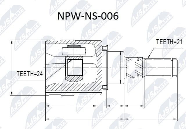 Joint kit, drive shaft NTY NPW-NS-006 - Nissan CUBE Drive shaft and cv joint spare parts order