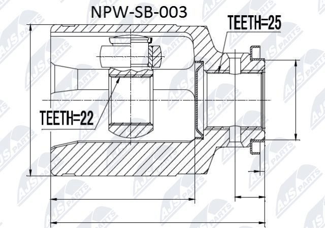 NTY NPW-SB-003 Joint kit, drive shaft Front Axle, transmission sided