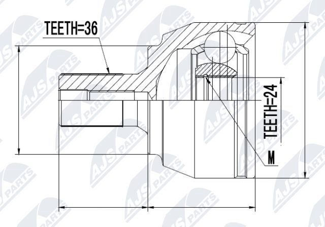 NTY NPZ-FR-015 Joint kit, drive shaft 1360389