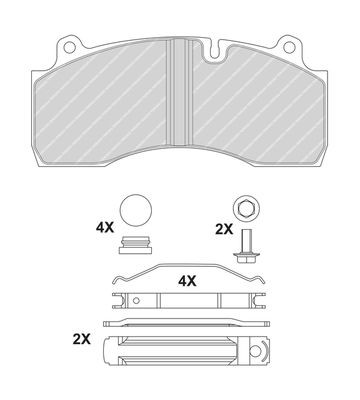 FERODO PREMIER FCV1815BFE Brake pad set prepared for wear indicator, with accessories