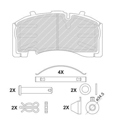 FERODO PREMIER FCV1825B Brake pad set prepared for wear indicator, with accessories