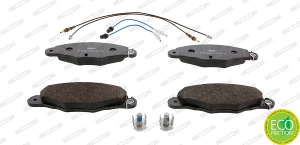FERODO PREMIER ECO FRICTION FDB1114 Brake pad set incl. wear warning contact, with brake caliper screws, with accessories