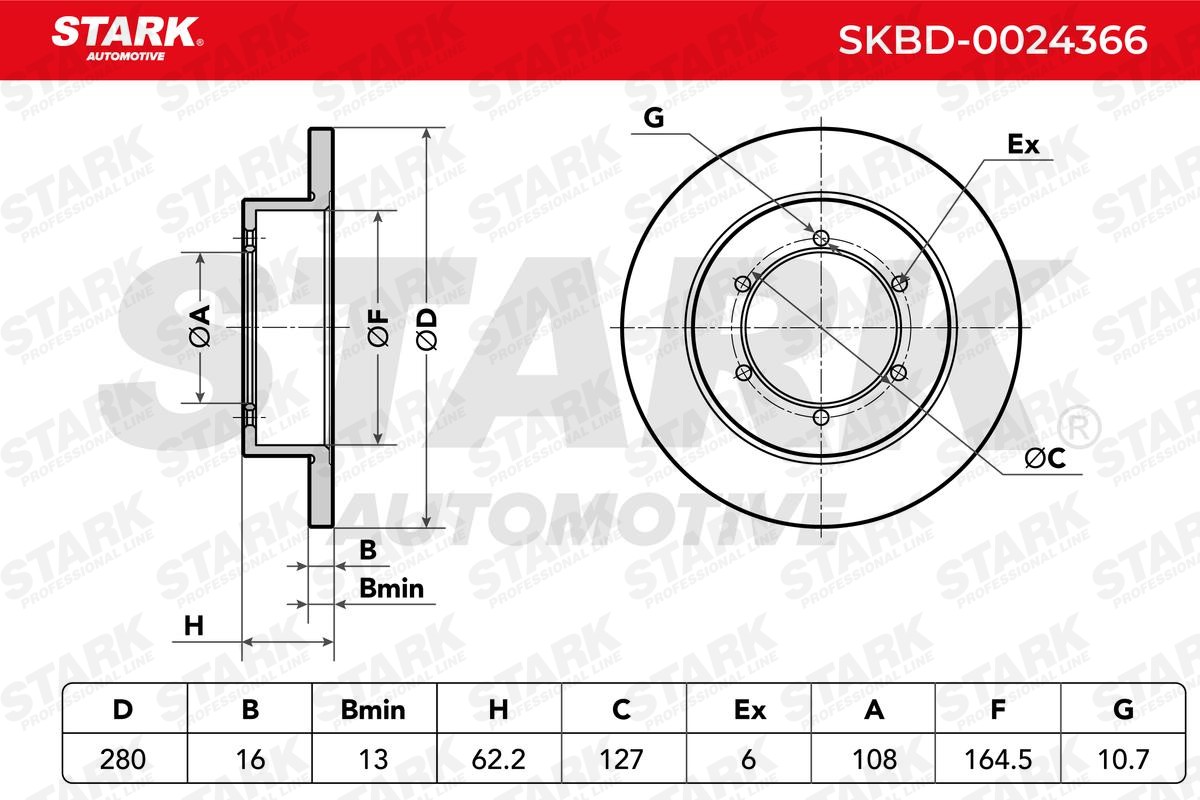 STARK Brake rotors SKBD-0024366 for NISSAN CABSTAR E, NT400