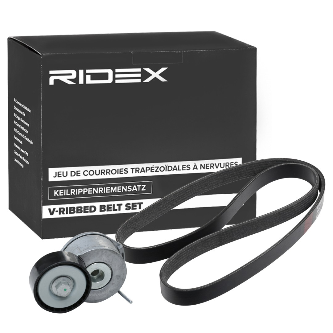 RIDEX 542R0087 V-Ribbed Belt Set Check alternator freewheel clutch & replace if necessary