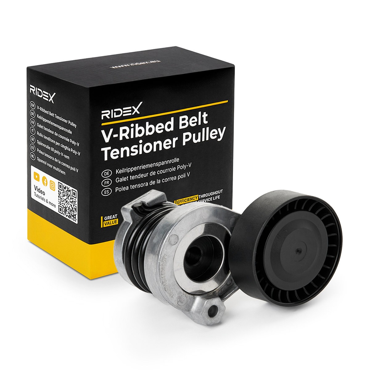 RIDEX 310T0291 Tensioner pulley, v-ribbed belt RENAULT Fluence (L3_) 1.6 16V 106 hp Petrol 2024 price