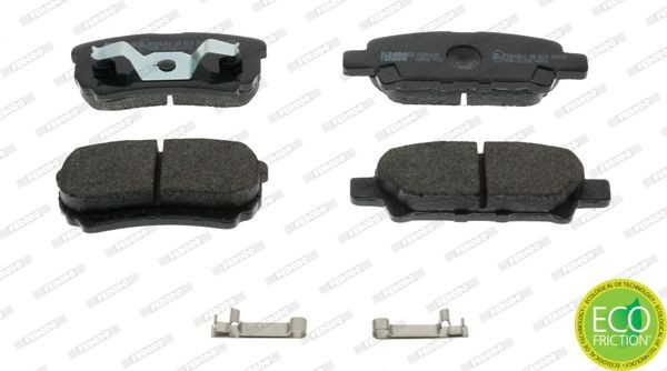FDB1839 FERODO Brake pad set JEEP with acoustic wear warning, with piston clip, without accessories