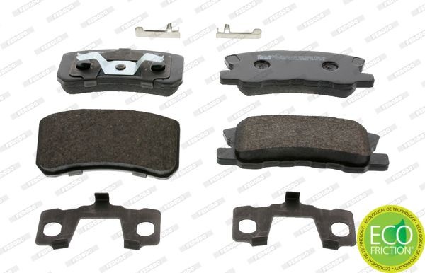 FDB1992 FERODO Brake pad set MITSUBISHI with acoustic wear warning, with piston clip, without accessories