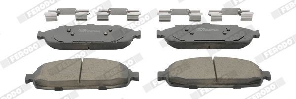 FDB4002 FERODO Brake pad set JEEP not prepared for wear indicator, with piston clip, without accessories