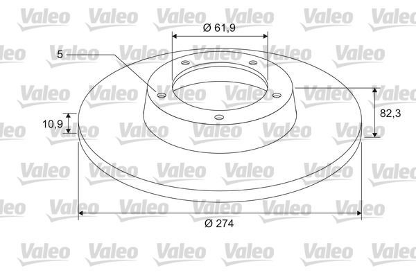 VALEO Rear Axle, 274x10,9mm, 5, solid, Coated Ø: 274mm, Rim: 5-Hole, Brake Disc Thickness: 10,9mm Brake rotor 675402 buy