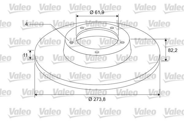 VALEO Rear Axle, 274x11mm, 4, solid, Coated Ø: 274mm, Rim: 4-Hole, Brake Disc Thickness: 11mm Brake rotor 675406 buy