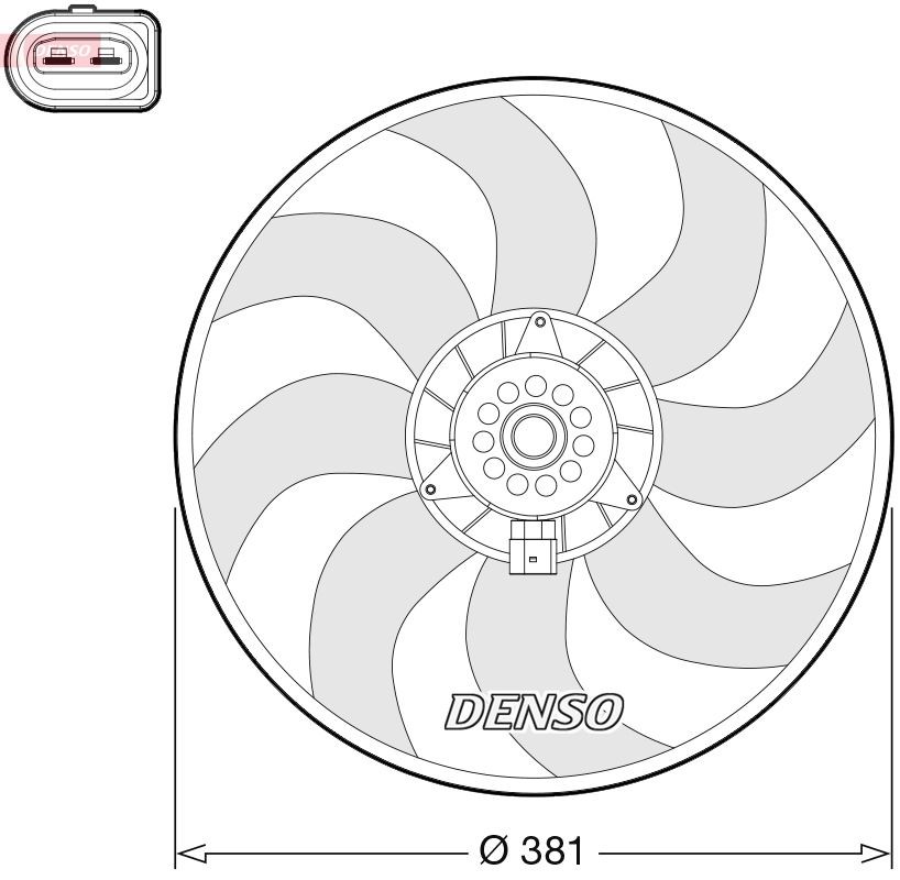 DENSO DER02006 Fan, radiator 8K0 959 455 T