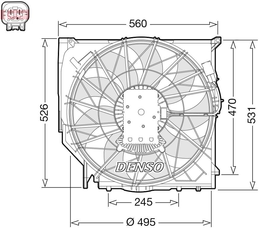 DENSO DER05008 Fan, radiator 12V