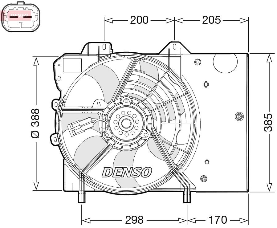 DENSO DER21024 Fan, radiator 1253Q0