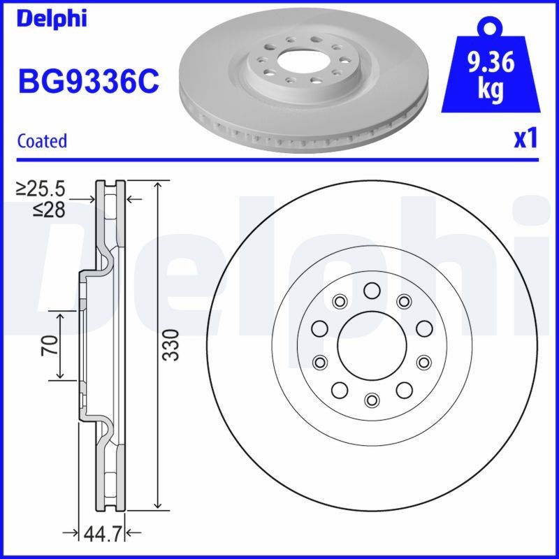 DELPHI BG9336C Brake discs ALFA ROMEO STELVIO 2016 in original quality