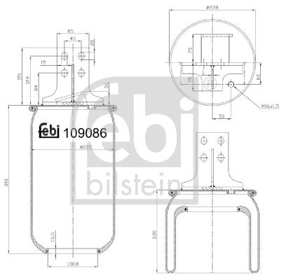 FEBI BILSTEIN Rear Axle Boot, air suspension 109086 buy