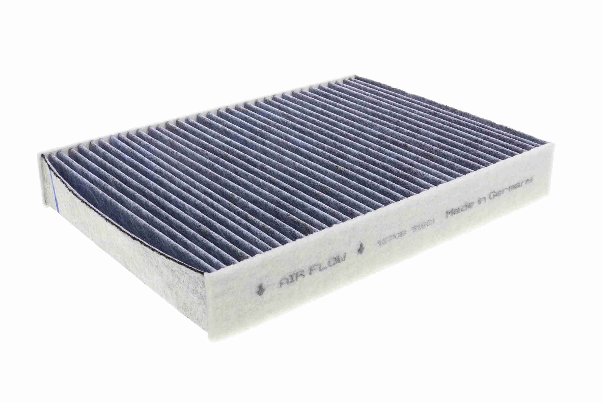 VEMO V46-32-0004 Pollen filter bio-functional cabin air filter, with antibacterial action, with fungicidal effect, Particulate filter (PM 2.5), with anti-allergic effect, with Odour Absorbent Effect, 250 mm x 179 mm x 35 mm, Activated Carbon