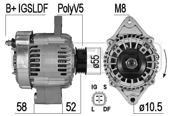 ERA 14V, 70A, B+IGSLDF, Ø 55 mm Generator 209516A buy