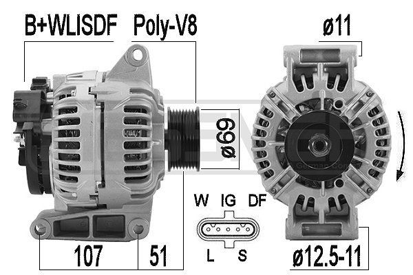 ERA 28V, 150A, B+WLISDF, Ø 69 mm Generator 209575A buy