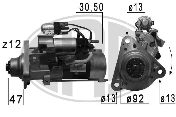 ERA 221019 Starter motor M 009 T 62071