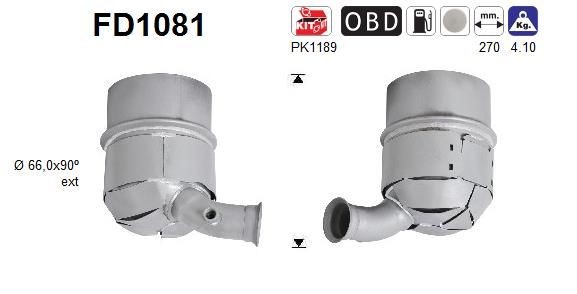AS FD1081 Diesel particulate filter TOYOTA CELICA in original quality