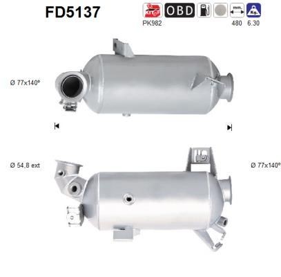 AS FD5137 Diesel particulate filter 7E0 254 700 HX