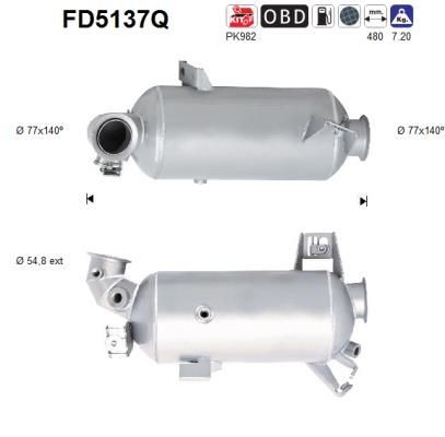 AS FD5137Q Diesel particulate filter 7E0.254.700 HX