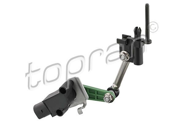 Sensor, xenon light (headlight range adjustment) TOPRAN Front Axle Right, with holder, with rod assembly, with coupling rod - 117 319