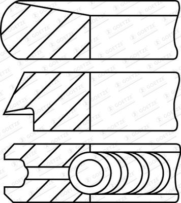 GOETZE ENGINE Piston Ring Kit 08-452407-00 Ford FOCUS 2020