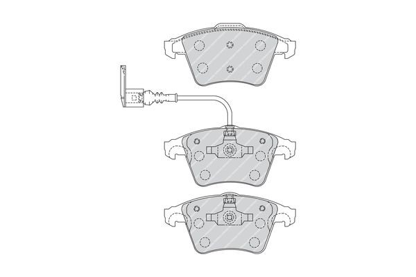 FERODO PREMIER ECO FRICTION FVR1643 Brake pad set incl. wear warning contact, with piston clip, without accessories